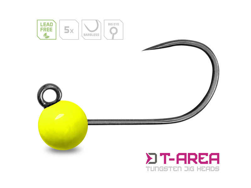 Volframa džiggalva Delphin T-AREA BL / 5 pcs - fluo yellow
