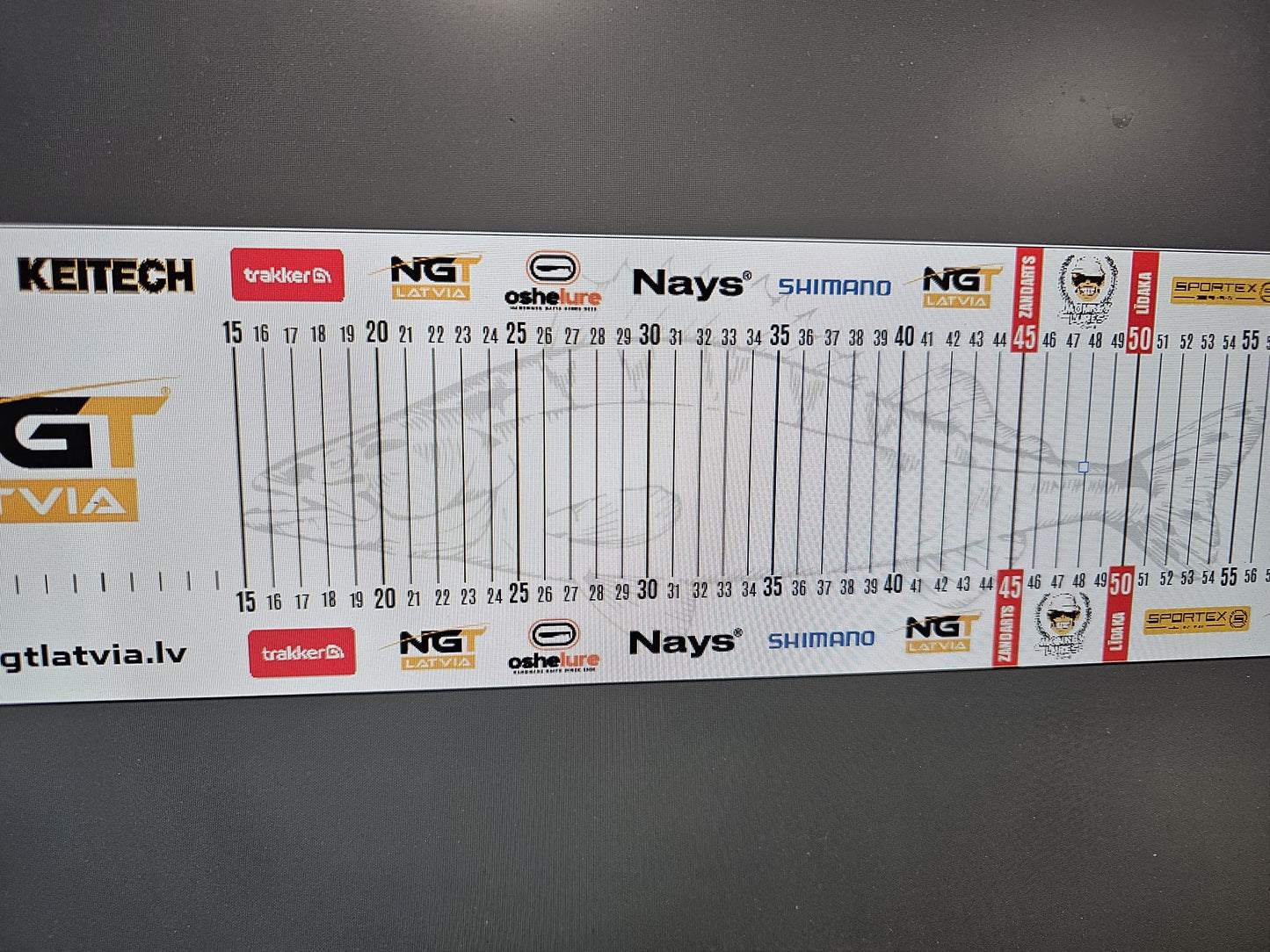 NGT mērlente zivju mērīšanai