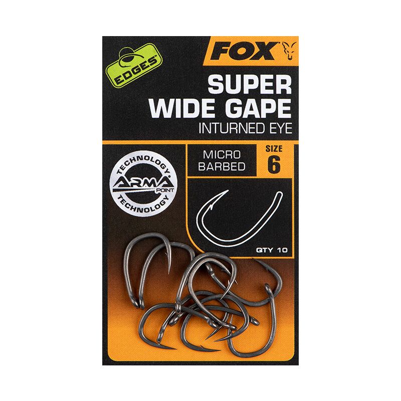 FOX EDGES™ SUPER WIDE GAPE HOOKS (IN-TURNED EYE)