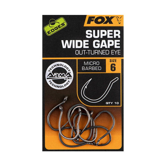FOX EDGES™ SUPER WIDE GAPE HOOKS (OUT-TURNED EYE)