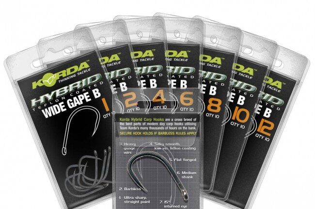 Āķi KORDA Wide gape Barbless