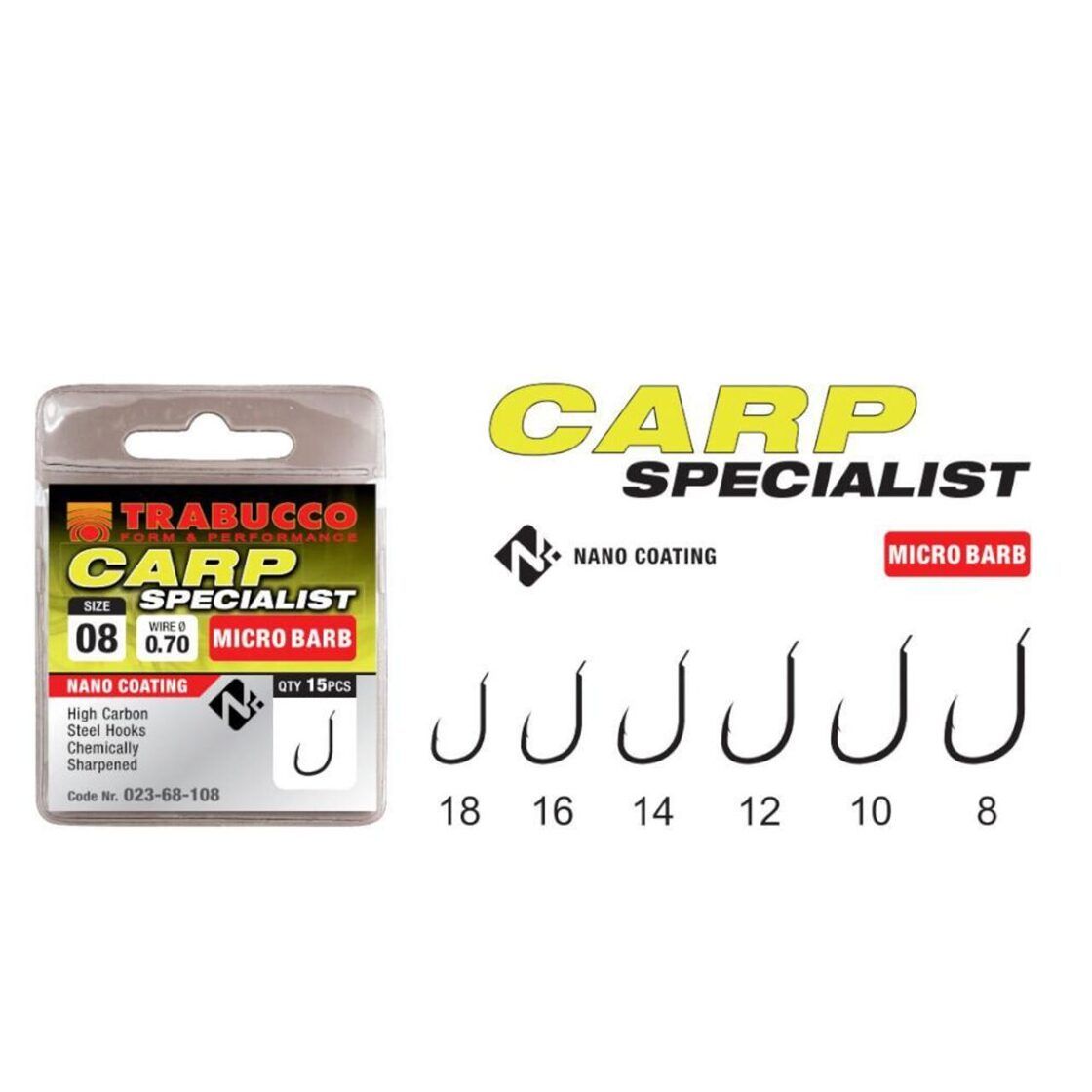 Kabliukai Trabucco CARP SPECIALIST MICRO BARB Hooks