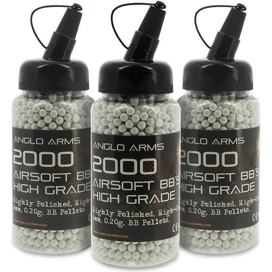 Anglo Arms AIrsoft bumbiņas 2000gab, 0.20g Polished BB's in Speedloader Produkts