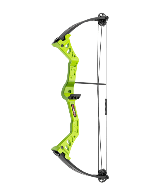 Zaļš compound tipa loks ar 12kg atvilkšanas spēku + bultas