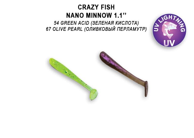 Silikona Mānekļi Crazy Fish NANO MINNOW 1.1"