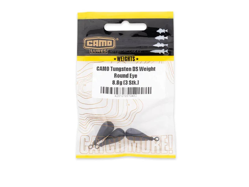 Volframa atsvars CAMO Tungsten Drop Shot Weight Round Eye