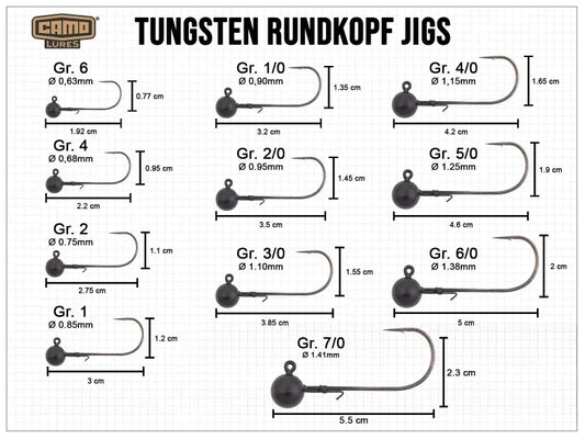 Tungsten Jig Heads CAMO Tungsten Round Jigs #6