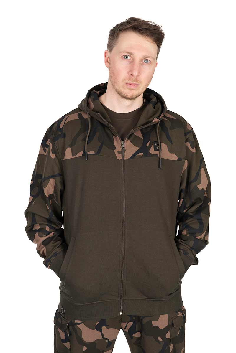 Hūdijs Fox LW Khaki/Camo Split Zip Hoody