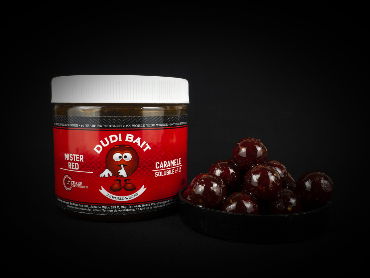 Dudi Baits Boilas Dudi Bait "Mister Red Super Hot" Caramele Tari Produkts