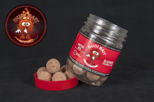 Dudi Baits Boilas Dudi Bait "Mister Red Super Hot" Glazurate Solubile 20mm Produkts