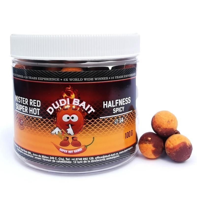 Dudi Baits Vafteri Dudi Bait "Mister Red Super Hot" HALFNESS Spicy Produkts
