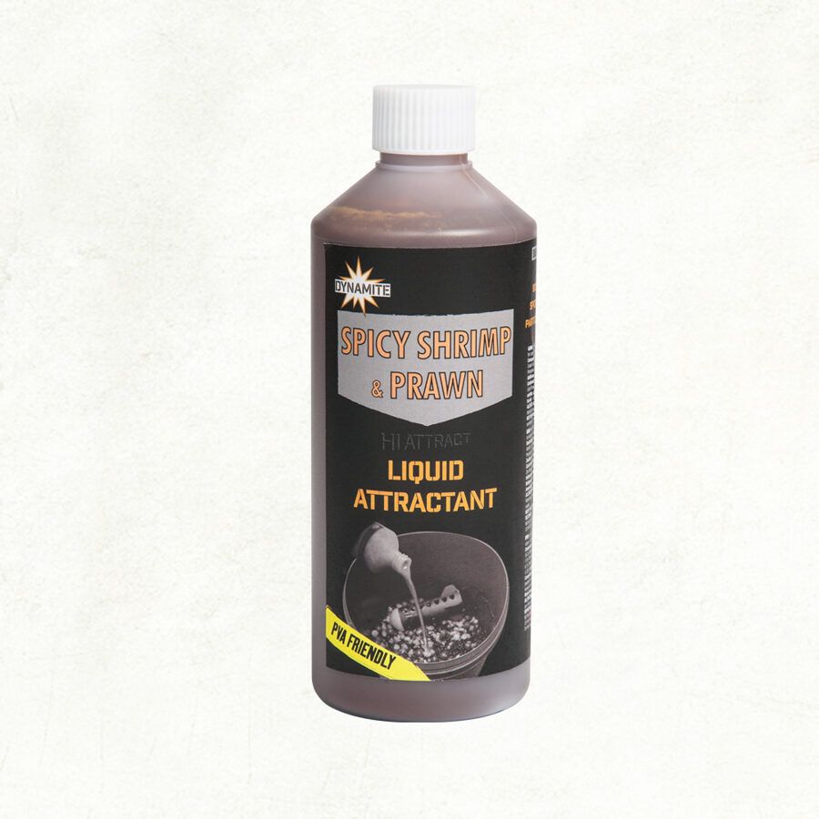 Dynamite Baits Likvīds Dynamite Spicy Shrimp & Prawn Attractant 500ml Produkts