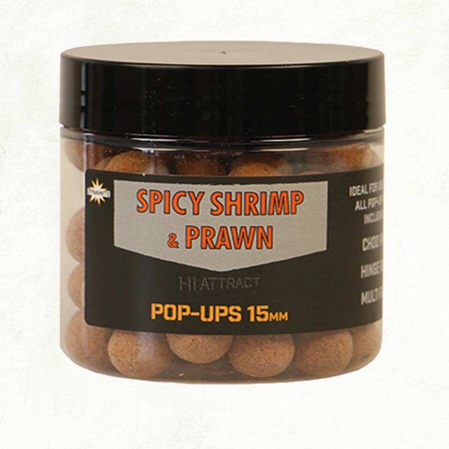 Dynamite Baits Pop Up Dynamite 15mm Spicy Shrimp & Prawn Foodbait Pop-ups Produkts