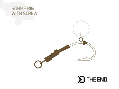 Sistēma Delphin THE END Ronnie Rig with a bait screw /4 pcs