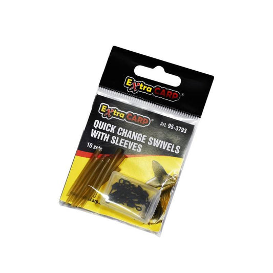 Extra Carp QUICK CHANGE SWIVELS W/ SLEEVES / 10 sets