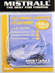 Flurokarbona pavadiņa Mistrall Fluorocarbon Leaders 10KG 40CM 0,4MM