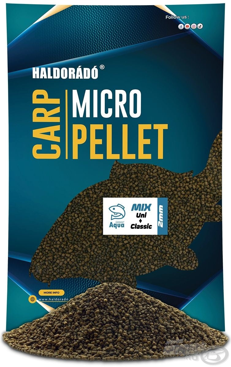 Peletes Haldorado Carp Micro Pellet Aqua Garant Classic + Uni Pellet Mix 700 g