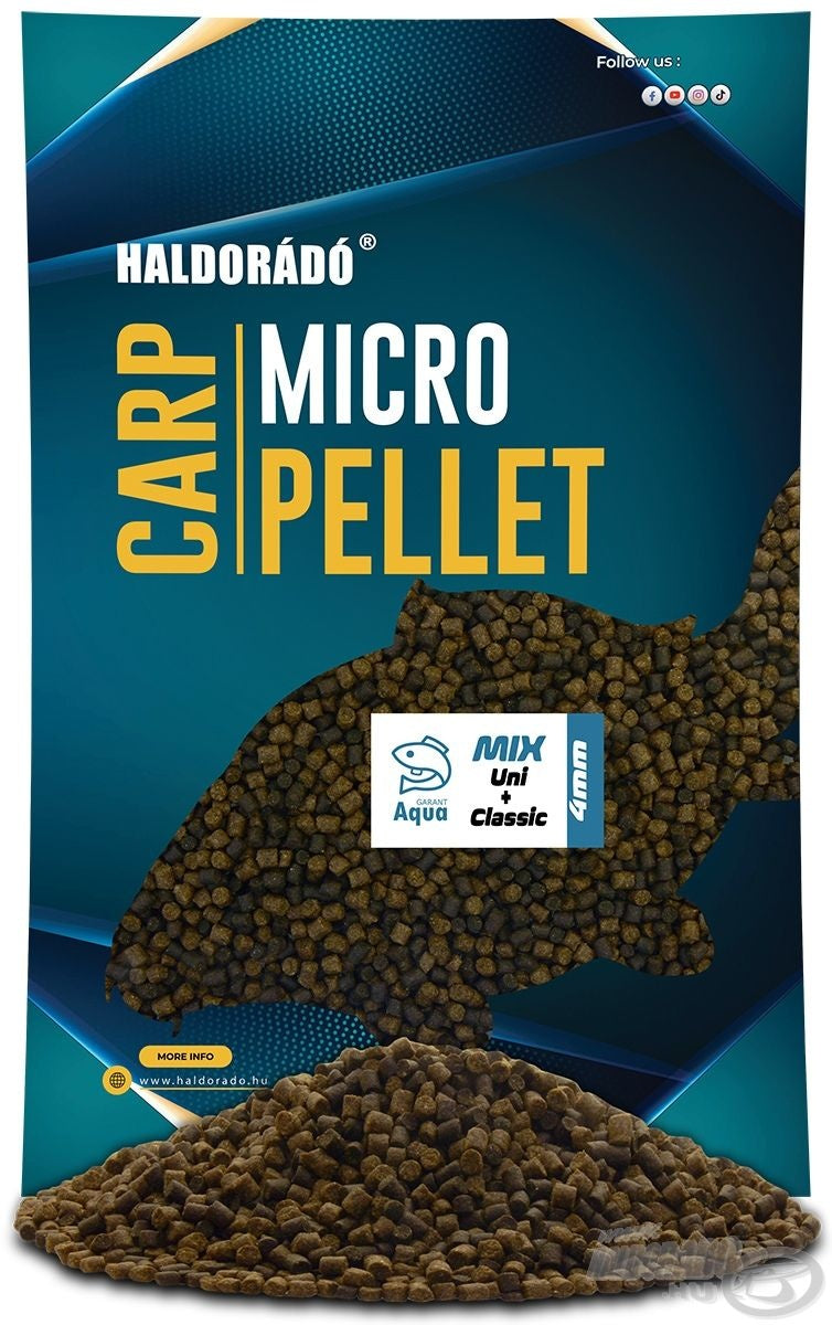 Peletes Haldorado Carp Micro Pellet Aqua Garant Classic + Uni Pellet Mix 700 g