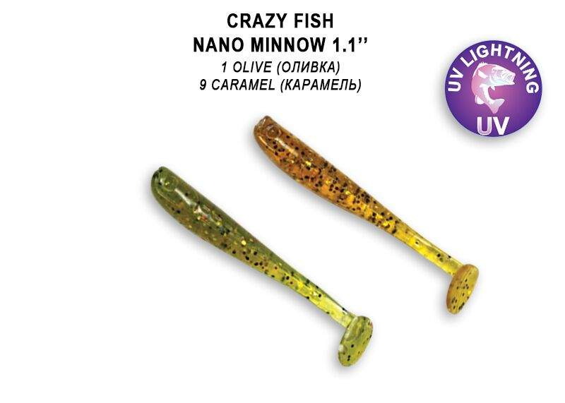 Silikona Mānekļi Crazy Fish NANO MINNOW 1.1"