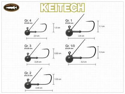 Volframa džiggalva KEITECH Tungsten Mono Round Jigs #4