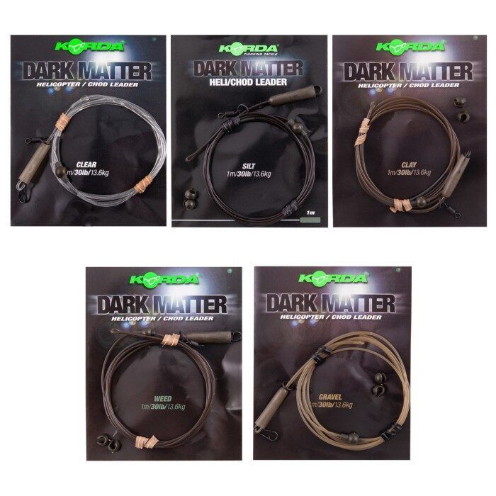 Korda Dark Matter Fishing Heli-Leaders 40LB CLAY 1M