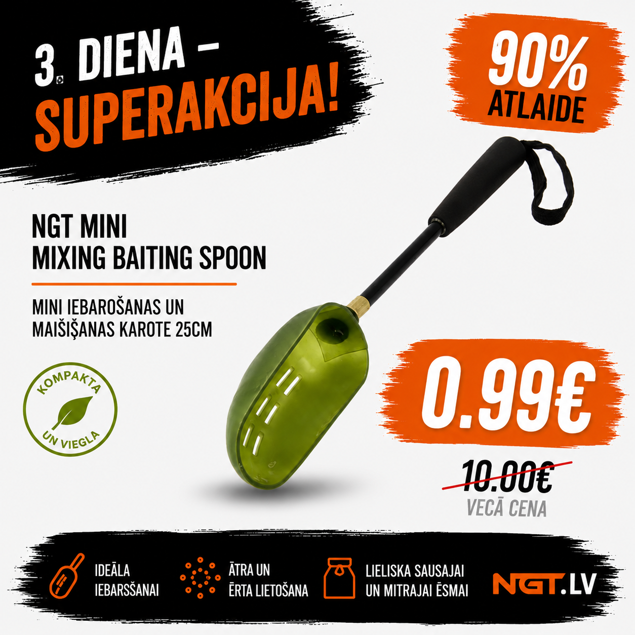 Karote NGT Mini Mixing Baiting Spoon iebarošanas maisīšanas karote