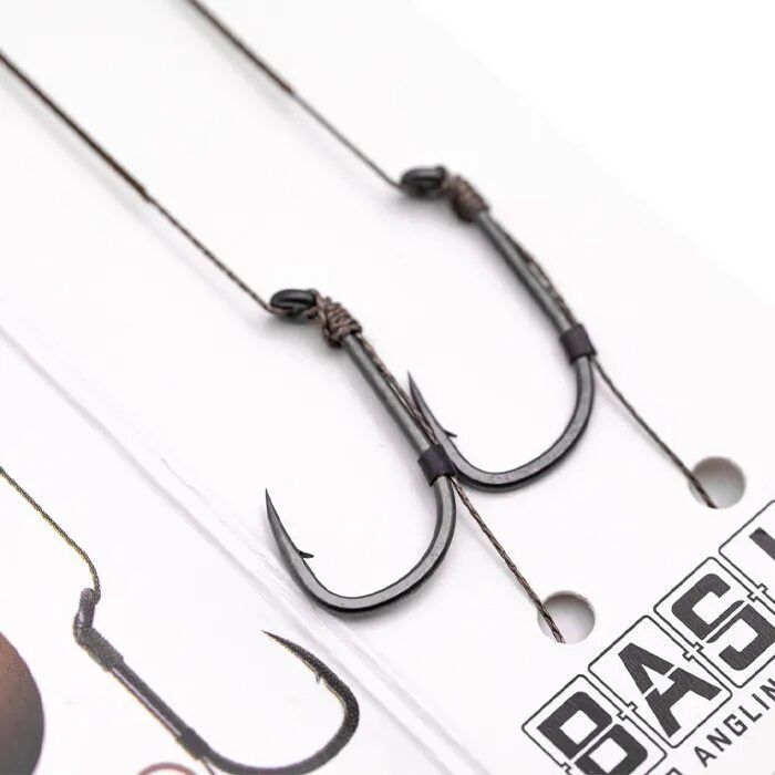 Pavadiņas KORDA BASIX Ready Tied Hair Rigs Wide Gape Barbless