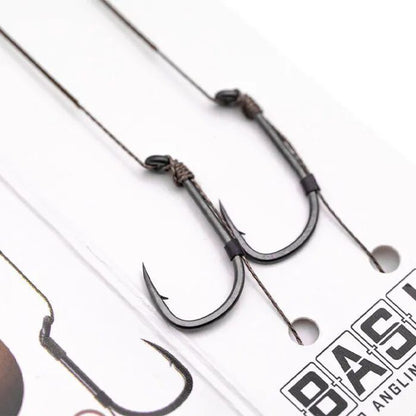 Pavadiņas KORDA BASIX Ready Tied Hair Rigs Wide Gape Barbless