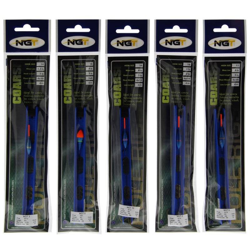 NGT Whip Pole Fishing Rigs – pre-tied leaders, 4 m