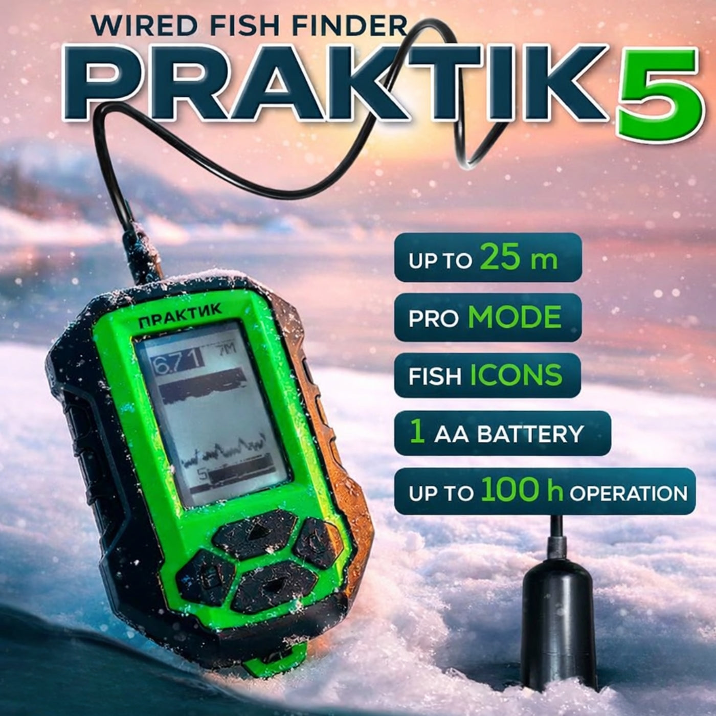 Ziemas Eholote PRAKTIK 5 Multi-Language