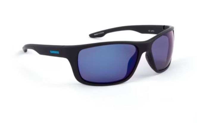 Saulesbrilles Shimano Eyewear Matte Black & Blue Mirror