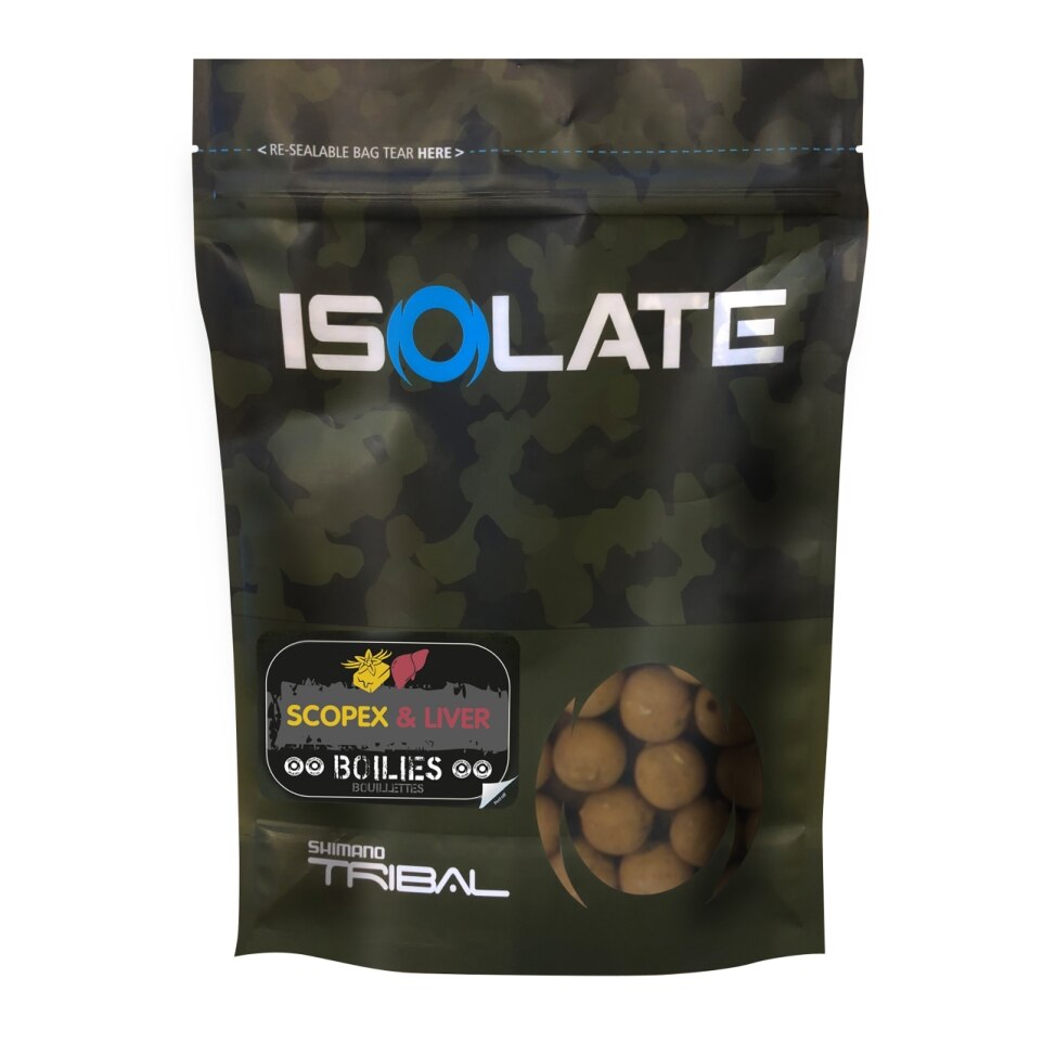 Shimano Boilas Shimano ISOLATE Scopex & Liver Boilies 1kg Produkts