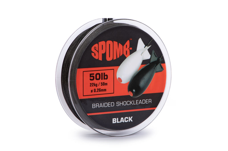 Šoklīds Spomb Braided leader 22kg / 50lb Black