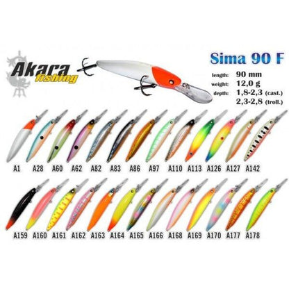 Vobleris AKARA «SIMA» 90 F ( 12 g, 90 mm)