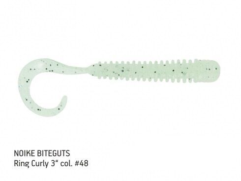 NOIKE BITEGUTS Ring Curly 3“ , Gumijas tārpveida māneklis 7.6cm - dažādas krāsas
