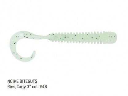 NOIKE BITEGUTS Ring Curly 3“ , Gumijas tārpveida māneklis 7.6cm - dažādas krāsas