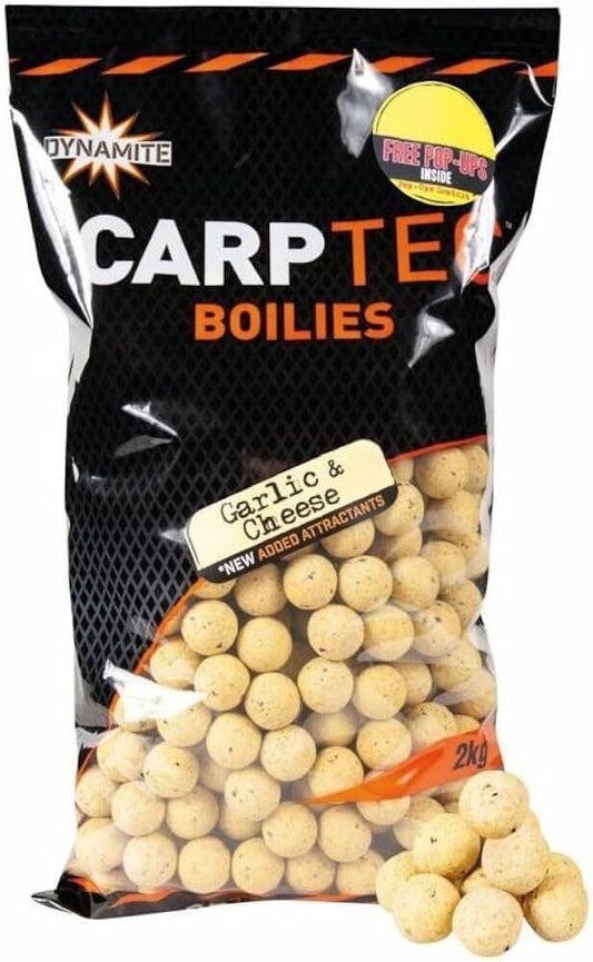 DYNAMITE CarpTec Garlic & Cheese Boilies, Ķiploka un siera boilas 1kg