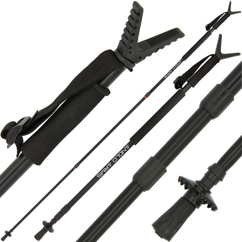 Anglo Arms Black Shooting Stick - Telescopic Adjustable V Rest, Medību/šaušanas nūja