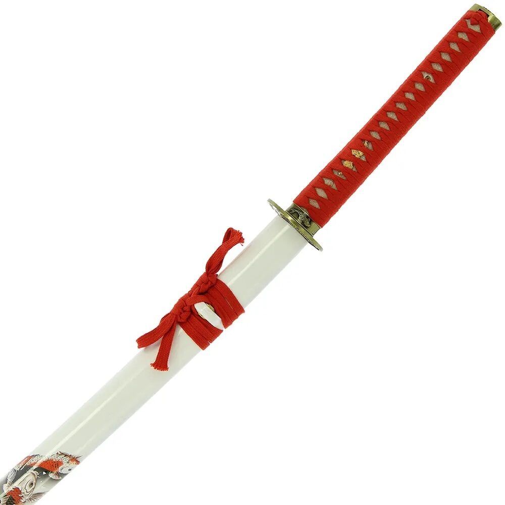 Koi dizaina zobens - Roku darinājums + statīvs, Hand Made Sword Set 374 Koi design