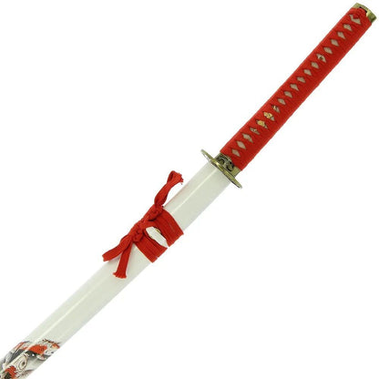 Koi dizaina zobens - Roku darinājums + statīvs, Hand Made Sword Set 374 Koi design