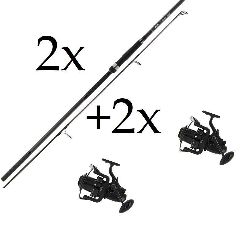 Karpu 2+2 komplekts NGT Profiler 12ft vai 13ft makšķerkāts + SHIMANO Beastmaster 14000 karpu spole vai NGT Dynamic 60