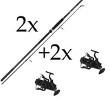 Karpu 2+2 komplekts NGT Profiler 12ft vai 13ft makšķerkāts + SHIMANO Beastmaster 14000 karpu spole vai NGT Dynamic 60