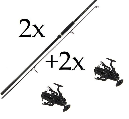 Karpu 2+2 komplekts NGT Profiler 12ft vai 13ft makšķerkāts + SHIMANO Beastmaster 14000 karpu spole vai NGT Dynamic 60