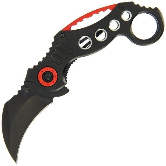 Anglo Arms Lock Knife - Aluminium Handle with Red and Black Effect (731) / Atveramais nazis