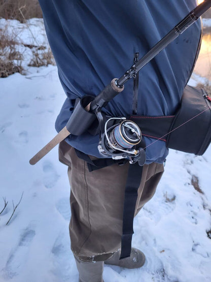 Makšķerkāta holsteris / turētājs pie jostas vietas ērtai kāta pieturēšanai