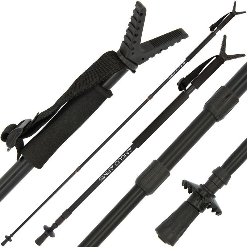 Anglo Arms Black Shooting Stick - Telescopic Adjustable V Rest, Medību/šaušanas nūja