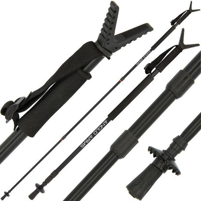 Anglo Arms Black Shooting Stick - Telescopic Adjustable V Rest, Medību/šaušanas nūja