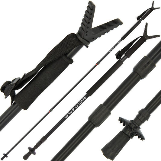 Anglo Arms Black Shooting Stick - Telescopic Adjustable V Rest, Medību/šaušanas nūja