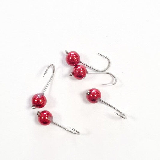 FISH ON Tungsten Nano Jig Red 5pcs. hook size #12 / volframa jig galvas mikro ēsmai