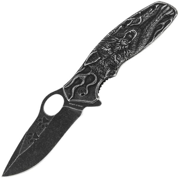 Anglo Arms lock knife Wolf, Saliekamais nazis ar 3D vilka emblēmu